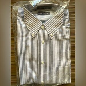 C.M. & Company Blue/white Striped Long Sleeve Dress Shirt size 16 34/35 New